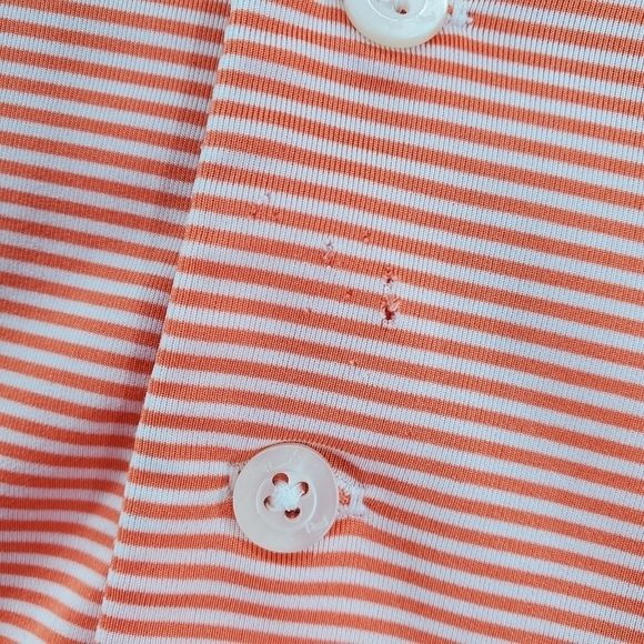 RLX Ralph Lauren Golf Polo Shirt Orange Wht Micro Stripe XL Performance Wicking - Picture 7 of 13